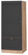 Vicco Mikrowellenumbauschrank Fame-Line, Anthrazit-Gold/Goldkraft Eiche, 60 cm...