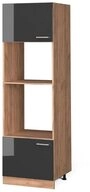 Vicco Mikrowellenumbauschrank R-Line, Anthrazit Hochglanz/Goldkraft Eiche, 60 cm