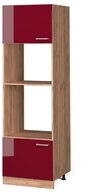 Vicco Mikrowellenumbauschrank R-Line, Rot Hochglanz/Goldkraft Eiche, 60 cm...