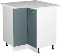 Vicco Eckunterschrank R-Line, Blau-Grau/Wei&szlig;, 75.6 cm, AP Marmor (1-St)