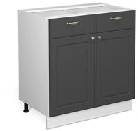 Vicco Unterschrank Fame-Line, Anthrazit-Gold/Wei&szlig;, 80 cm ohne Arbeitsplatte...
