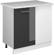 Vicco Eckunterschrank R-Line, Anthrazit Hochglanz/Wei&szlig;, 86 cm, AP Marmor (1-St)