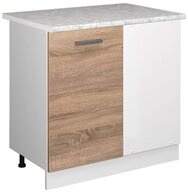 Vicco Eckunterschrank R-Line, Sonoma/Wei&szlig;, 86 cm, AP Marmor (1-St)