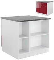 Vicco Unterschrank Fame-Line, Bordeaux Hochglanz/Wei&szlig;, 90cm, ohne Arbeitsplatte