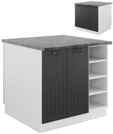 Vicco Unterschrank Fame-Line, Anthrazit Landhaus/Wei&szlig;, 90 cm ohne Arbeitsplatte