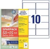 Avery Zweckform Etiketten Etikett 96X50,8mm A4 ILK wiederabl&ouml;sbar 50+15 Blatt...