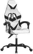 vidaXL Gaming-Stuhl Gaming-Stuhl Drehbar Wei&szlig; und Schwarz Kunstleder (1 St)
