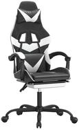 vidaXL Gaming-Stuhl Gaming-Stuhl mit Fu&szlig;st&uuml;tze Schwarz und Wei&szlig; Kunstleder...