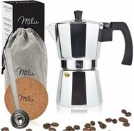 Milu Espressokocher, Aluminium klassisch 2 Tassen, 100 ml, 5-tlg. Set