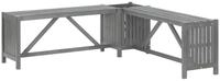 vidaXL Gartenbank Garten-Eckbank mit Pflanzk&uuml;bel 117 cm Massivholz Grau (1-St)