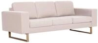 vidaXL Sofa, 3-Sitzer-Sofa Stoff Cremewei&szlig;