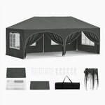 Woltu Pavillon, mit 2 Seitenteilen, 3x6 m, mit 6 Seitenw&auml;nden,...