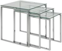 ACTONA GROUP Satztisch (3-teilig) in Klar, Glas - 50x55x50cm (BxHxT) (3-teilig,