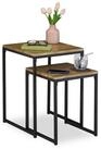 relaxdays Beistelltisch 2er Set Holzoptik