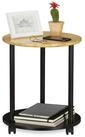 relaxdays Beistelltisch rund mit Rollen (1-St), M