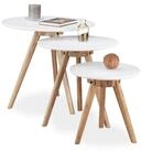 relaxdays Beistelltisch 3er Set Walnuss