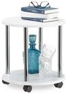 relaxdays Beistelltisch rollbar 2 Etage, rund