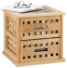 relaxdays Beistelltisch Walnuss mit 2 Schublade