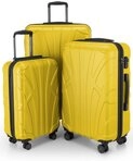 Suitline Hartschalen-Trolley S1, 4 Rollen, Kofferset 3-tlg Koffer, Trolleys TSA