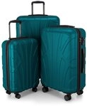 Suitline Hartschalen-Trolley S1, 4 Rollen, Kofferset 3-tlg Koffer, Trolleys TSA