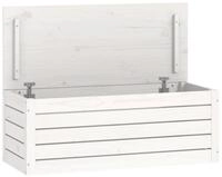 vidaXL Truhe, Aufbewahrungstruhe Wei&szlig; 89x36,5x33 cm Massivholz Kiefer