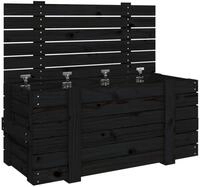 vidaXL Truhe, Aufbewahrungstruhe Schwarz 91x40,5x42 cm Massivholz Kiefer