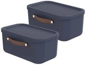 ROTHO Stapelbox 2er-Set Kiste mit Deckel Maloja 12l (Aufbewahrungsset, 2er-Set)