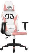 vidaXL Gaming-Stuhl Gaming-Stuhl mit Massagefunktion Wei&szlig; und Rosa Kunstleder (1 St)