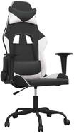 vidaXL Gaming-Stuhl, Gamer Stuhl mit Massagefunktion Schwarz und Wei&szlig;...