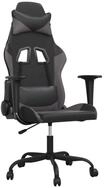 vidaXL Gaming-Stuhl, Gamer Stuhl mit Massagefunktion Schwarz und Grau Kunstleder