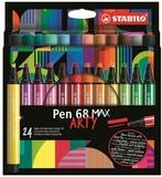 STABILO Faserstift STABILO Pen 68 MAX Filzstift - ARTY - 1-5 mm - 24er Pack