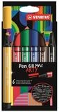 STABILO Faserstift STABILO Pen 68 MAX Filzstift - ARTY - 1-5 mm - 6er Pack