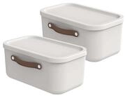 ROTHO Stapelbox 2er-Set Kiste mit Deckel Maloja 12l (Aufbewahrungsset, 2er-Set)