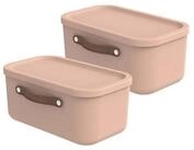 ROTHO Stapelbox 2er-Set Kiste mit Deckel Maloja 12l (Aufbewahrungsset, 2er-Set)