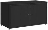 vidaXL Gartenbox, Gartenschrank Schwarz 110x55x60,5 cm Poly Rattan