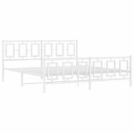 vidaXL Bett Bettgestell mit Kopf- und Fu&szlig;teil Metall Wei&szlig; 180x200 cm