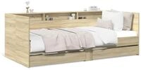 vidaXL Bett, Tagesbett mit Schubladen Sonoma-Eiche 100x200 cm Holzwerkstoff