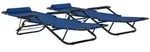 vidaXL Campingliege 120 kg Klappbare Sonnenliegen 2 Stk mit Fu&szlig;ablage Blau
