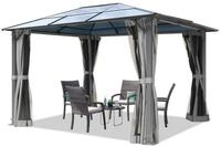 TOOLPORT Pavillon Gartenpavillon Moonlight Deluxe grau, mit 4 Seitenteilen, mit...