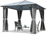 TOOLPORT Pavillon Gartenpavillon Moonlight Deluxe grau, mit 4 Seitenteilen, mit...