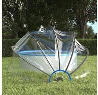 vidaXL Pool&uuml;berdachung, Pool-Kuppel Rund 406x203 cm PVC