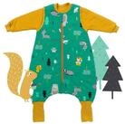 Schlummersack Kinderschlafsack Bio Schlafsack mit F&uuml;&szlig;en und umklappbaren B&uuml;ndchen,