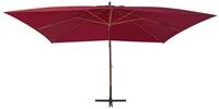 vidaXL Ampelschirm, Ampelshirm mit Holzmast 400x300 cm Bordeauxrot