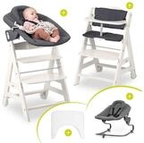 Hauck Hochstuhl Beta Plus White - Newborn Set, Babystuhl ab Geburt inkl. Aufsatz f&uuml;r