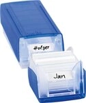 BRUNNEN Karteikasten BRUNNEN TwinboxxA8 gef&uuml;llt blau transparent 102058534