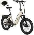 DERUIZ E-Bike Klapprad 20x3,0 Zoll, max. 140km, Federsattelst&uuml;tze, 5 Stufen, mit