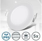 B.K.Licht LED Einbauleuchte 5er Set LED Bad Einbaustrahler, IP65 gesch&uuml;tzt, flache