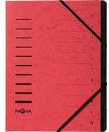 PAGNA F&auml;chermappe Ordnungsmappe A4 12-teilig rot Aufdruck 1-12 auf dem Deckel...
