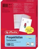 Herlitz Prospekth&uuml;lle Prospekth&uuml;lle A4 genarbt Premium 100er Packung 10840320