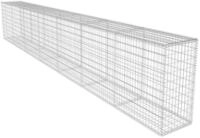 vidaXL Gartenzaun Gabionenwand mit Abdeckung Verzinkter Stahl 600x50x100 cm, (1-St)